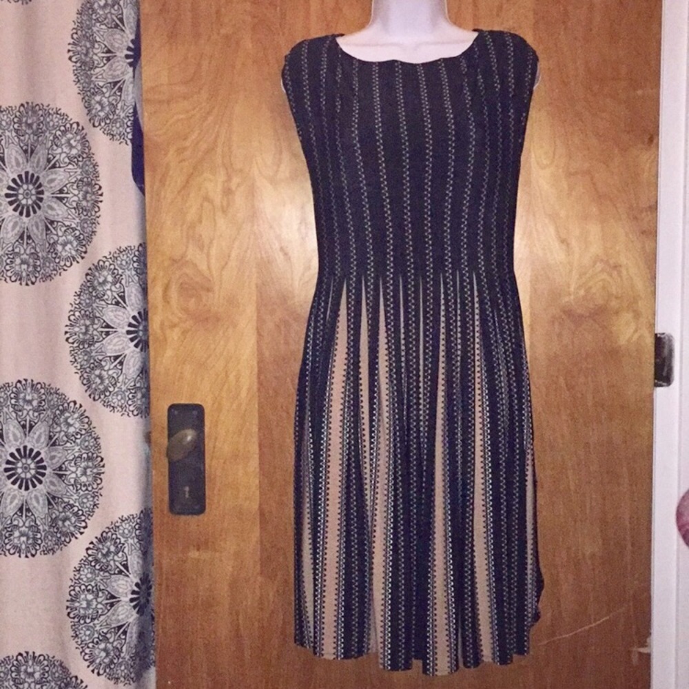 Maggy London Black & Brown Cap Sleeve Dress Size 6